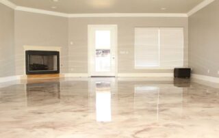 This shows a stunning room with an epoxy flooring floor.